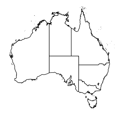Distribution map for Reticulate Butterflyfish as supplied by CSIRO CMAR